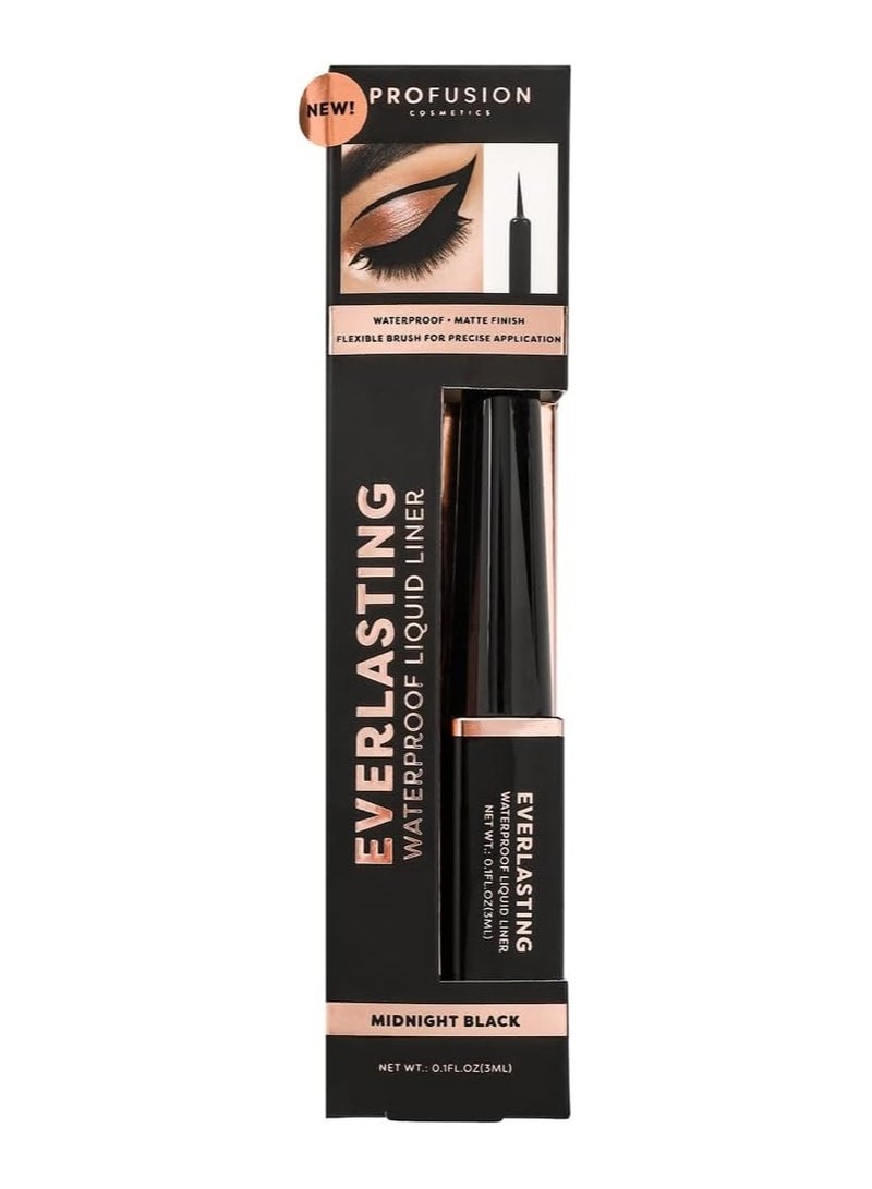 profusion Cosmetics Everlasting Waterproof Liquid Eyeliner Achieve Bold Statement Eyes Effortlessly With this Essential Beauty Tool Long Lasting Black Liquid Eyeliner is Key to Effortless Glamour - Image 2