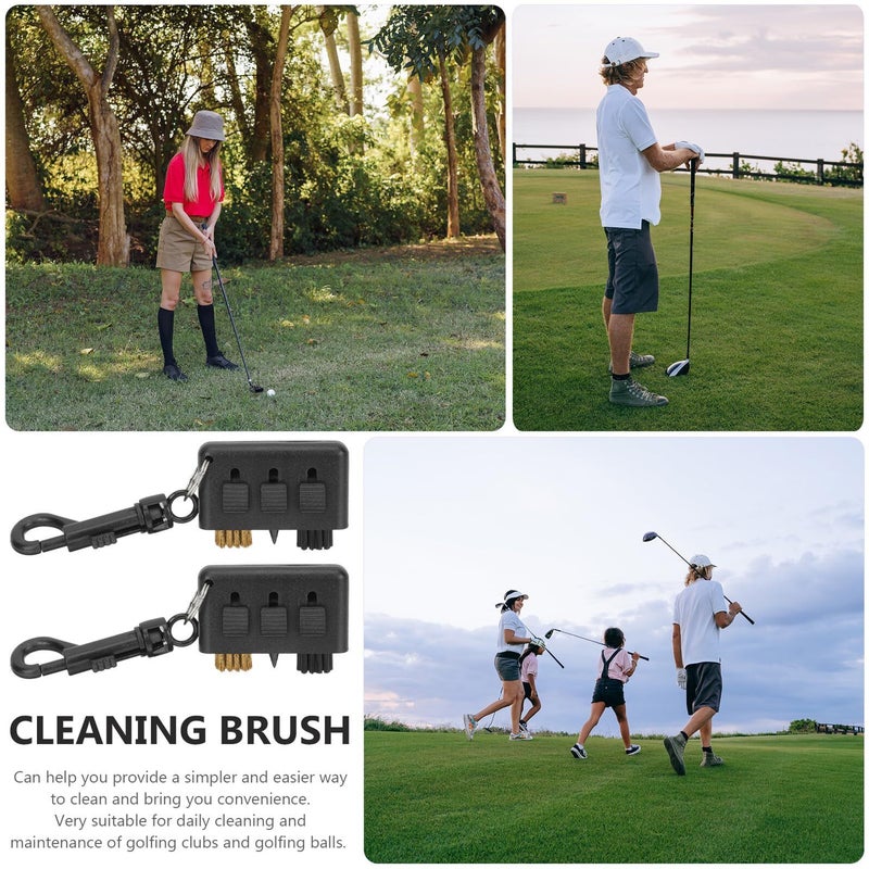Pretzo 2 Pack Golf Club Cleaning Brush Lightweight Shoe And Club Washer For Golf Accessories With Comfortable Grip Multifunctional Tool For Outdoor Use Random Color - Image 5