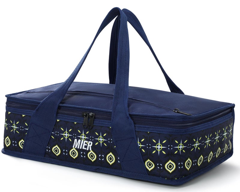 حقيبة مIER المعزولة لحمل الأطباق الساخنة أو الباردة - حقيبة طعام حرارية لحمل اللازانيا - مثالية لحفلات البوتلاك والنزهات