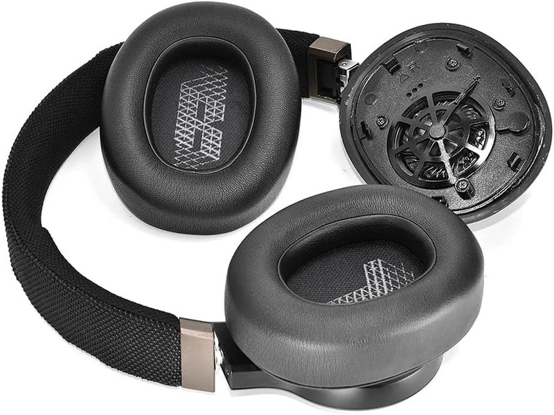 Enegg Replacement E65 Earpads for JBL E65BTNC/ Live 650 (650NC 650BTNC)/Live 660 (660NC 660BTNC)/Duet NC Headphone, A Pair of Protein Leather & Memory Foam Earmuff Cushion Ear Cup Cover Repair Parts, Black - Image 4