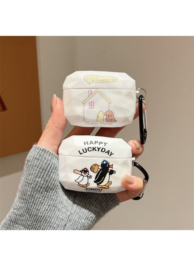 Generic - House Puppy Penguin Applicable Airpods Pro For Apple Bluetooth Wireless Headphone Set 1/2/3 Generation Diamond Pattern Shell-Color:Diamond Pattern House Puppy + Hook-Applicable Models:Airpods Pro - Image 1