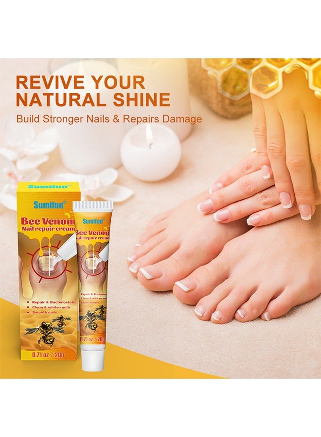 Sumifun Bee Venom Nail Repair Cream - Nail Growth Care Nail Repair Cream Improve Nail Thickening Brittleness Yellowing And Other Problems 20g - Image 3