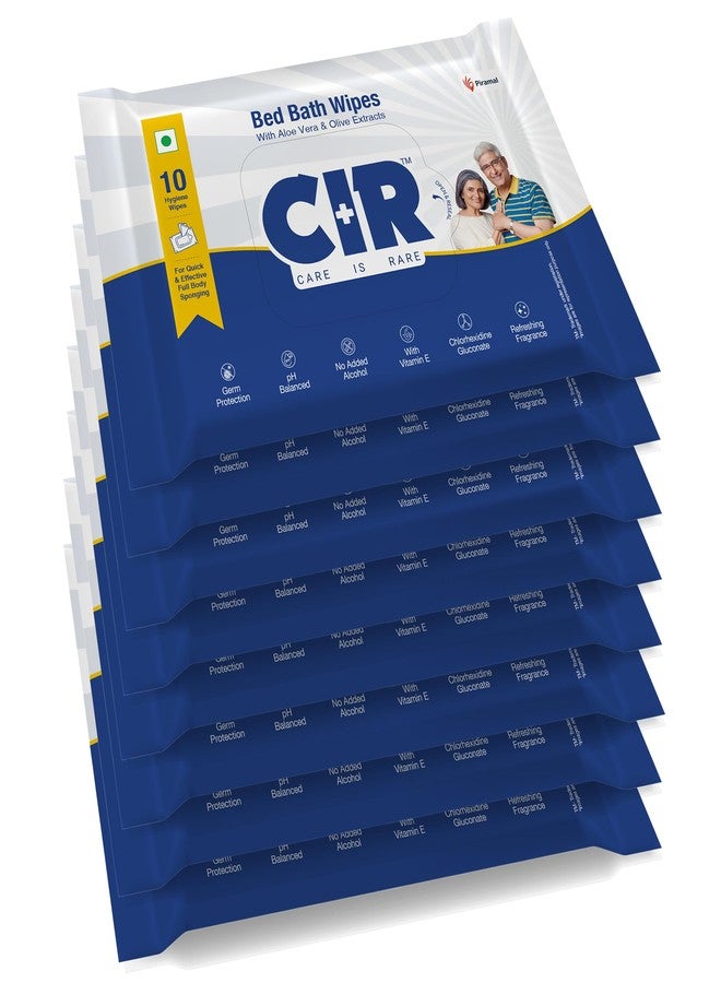 CIR Soft Body Cleansing Wet Bed Bath Wipes for Adults | Body Sponging | Extra Large, 10 Wipes/Pack (Pack of 8), 80 Wipes, White, One Size - Image 1