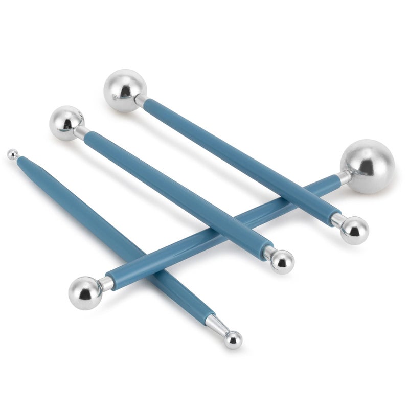 Ailaxq Cake Decorating Metal Ball Fondant Tool Fondant Cake Pan Flower Decorating Clay Flower Sugar Craft Ball Model Diy Tool (Blue) - Image 1