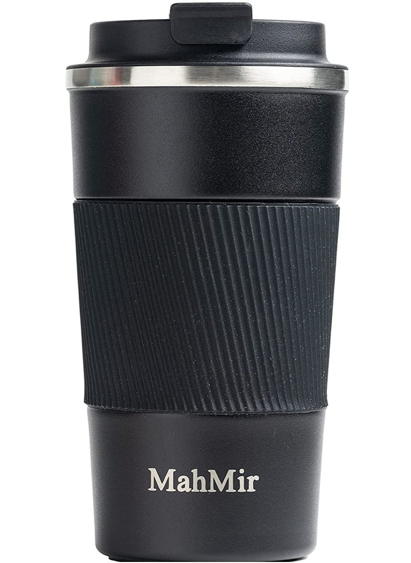 MahMir Tumbler Stainless Steel Vacuum Insulated Travel Mug Water Coffee Cup for Home Office Outdoor Works Great for Ice Drinks and Hot Beverage 510ml Black  - Image 3