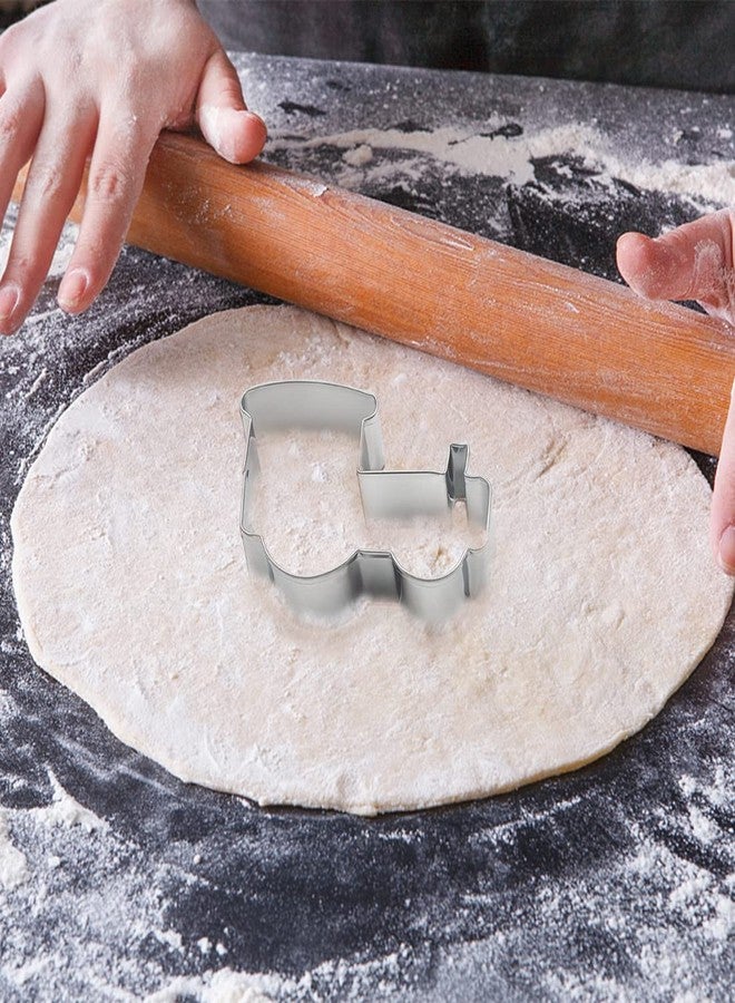 ايلان مجموعة قواطع بسكويت معدنية على شكل شاحنات من إيلان، 10 قطع، قوالب بسكويت صغيرة للأطفال، قوالب فطائر للأطفال، قواطع بسكويت للخبز (سيارات فضية) - Image 3