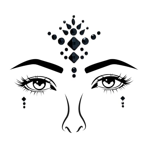 Comet Busters® Face Jewels Party Face Decoration Sticker Rhinestones Temporary Body Tattoos (BT318-335) (BT326) - Image 1