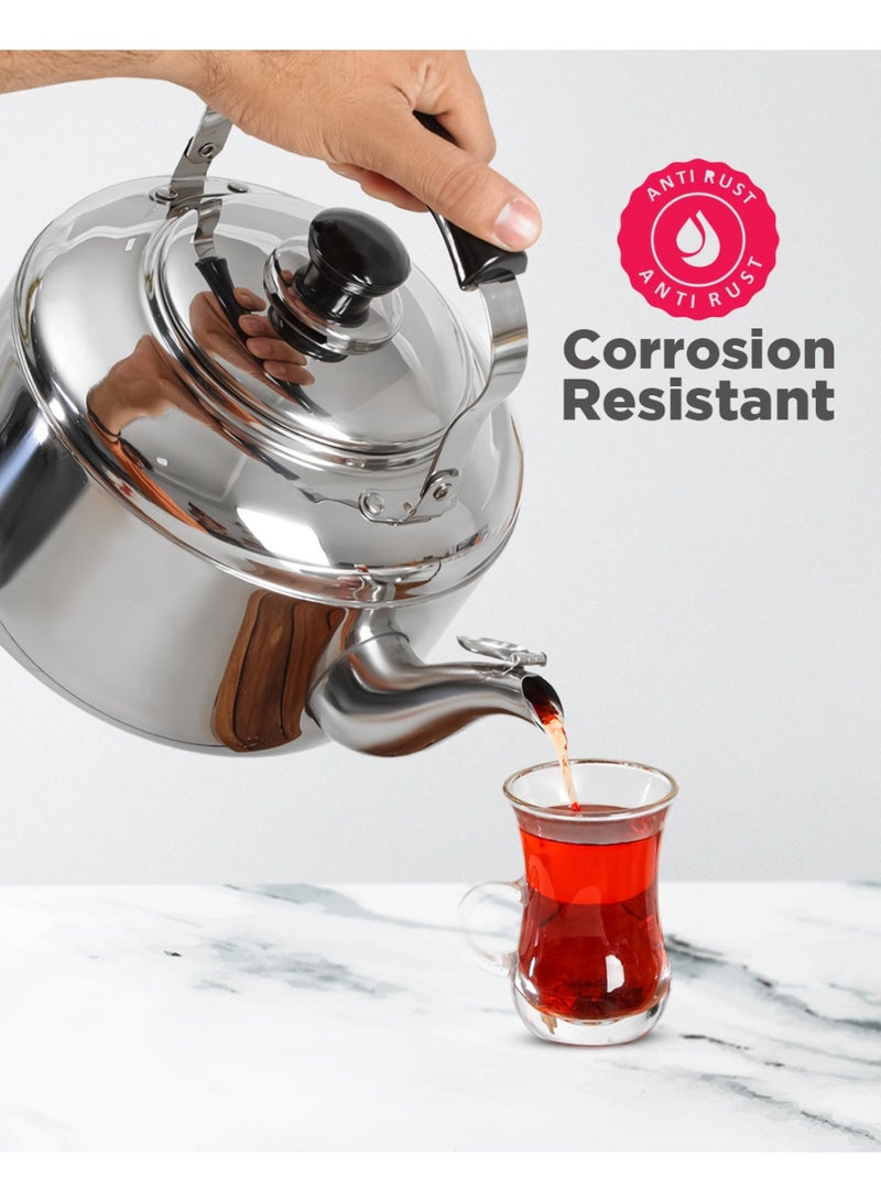 ديلكاسا غلاية شاي ديلكاسا DC3231 من الفولاذ المقاوم للصدأ، سعة 4 لتر، فضي - Image 5