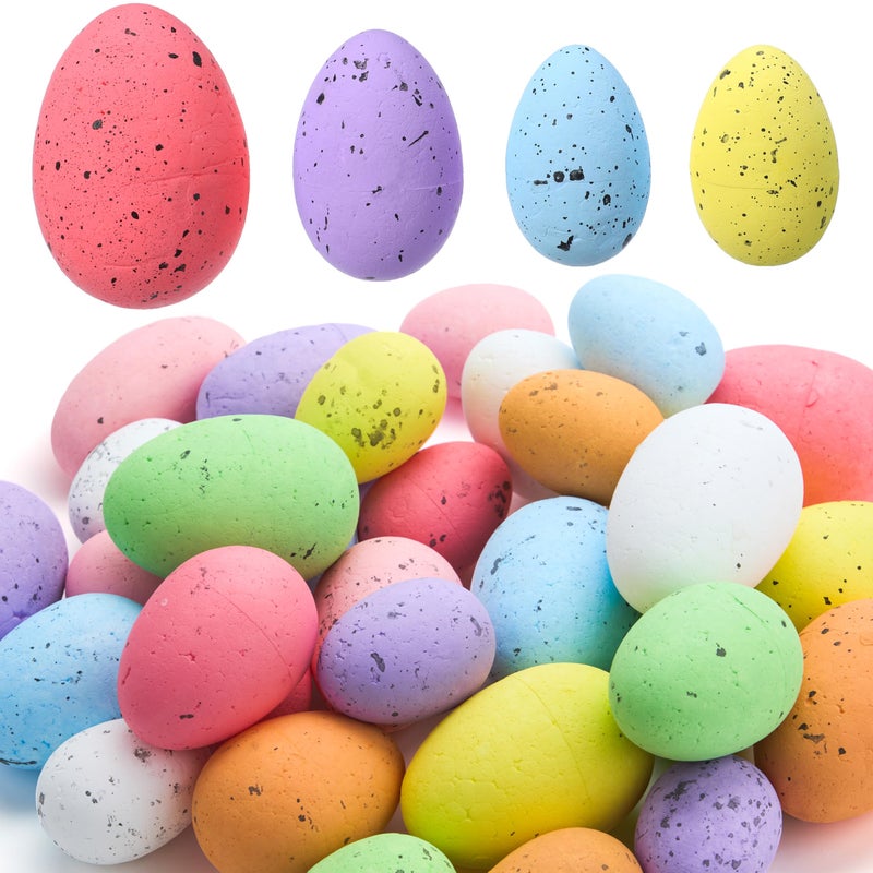 JOYIN 32Pcs Easter Foam Eggs Pastel Speckled Assorted Easter Eggs for Indoor Table Centerpiece Decoration Party Favor Bowl Fillers Wreath Garland - Image 2