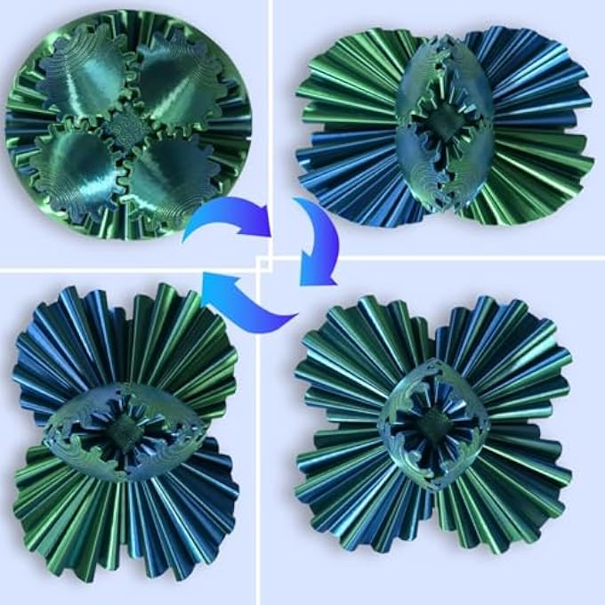 RAYYAN Gear Ball - 3D Printed Gear Ball Spin Ball or Cube Fidget Toy, Gear Sphere,Gear Ball Fidget Toy, Stress Ball,Gear Toy for Stress and Anxiety Relaxing (Green) - Image 4