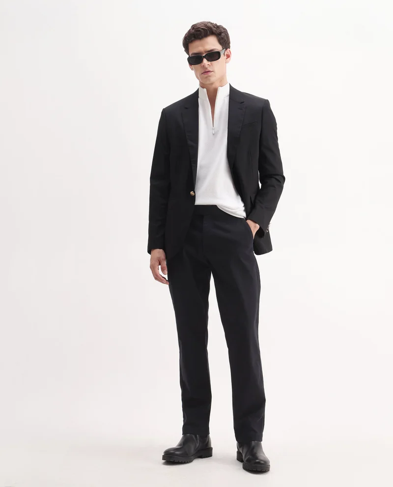 Rare Rabbit Men's Regular Fit  With Adjustable Waistband Trouser