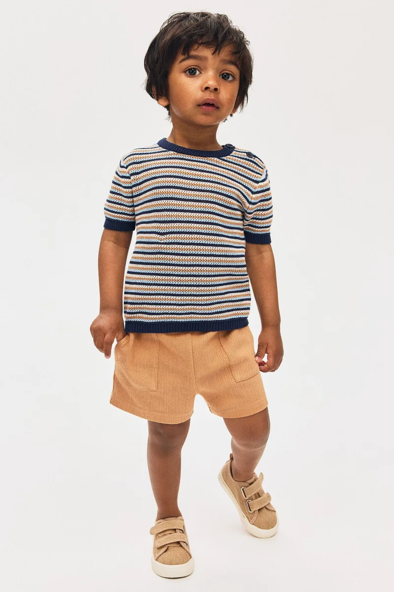 H&M Textured-jersey shorts