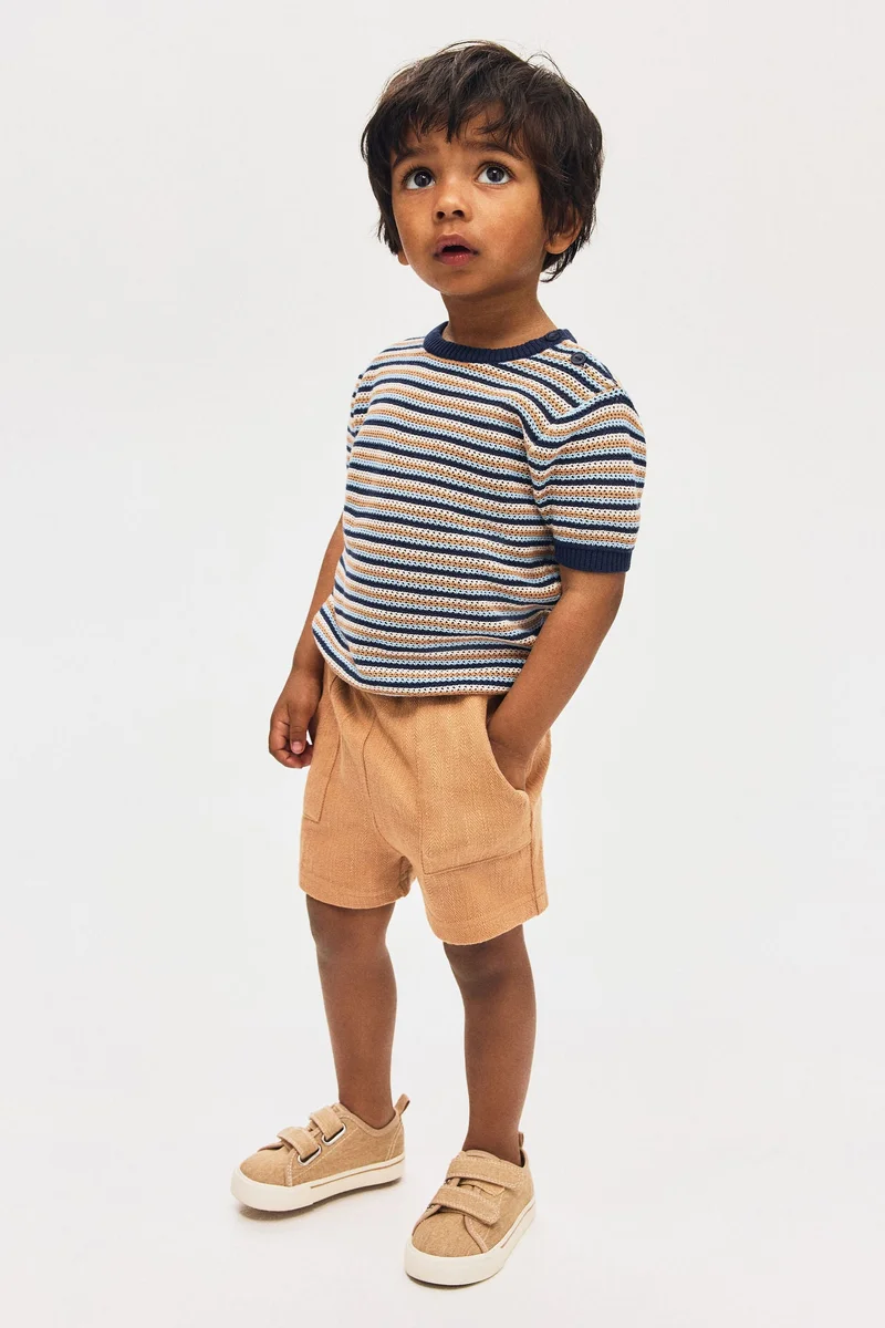 H&M Textured-jersey shorts