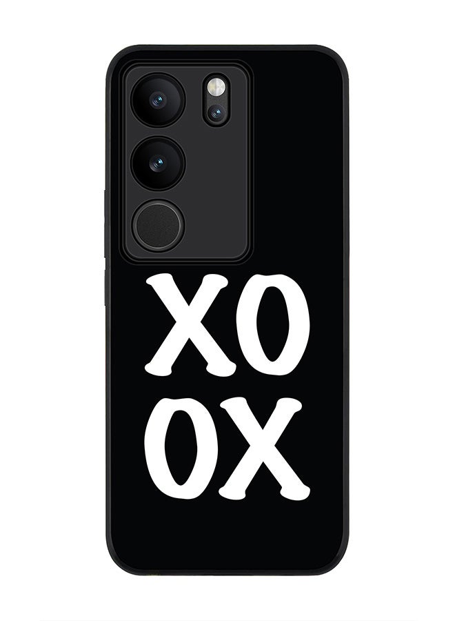 Stylizedd Rugged Black Edge case for Vivo V29 / Vivo V29 Pro / Vivo S17, Slim fit Soft Case Flexible Rubber Edges Anti Drop TPU Gel Thin Cover - XOXO - Image 1