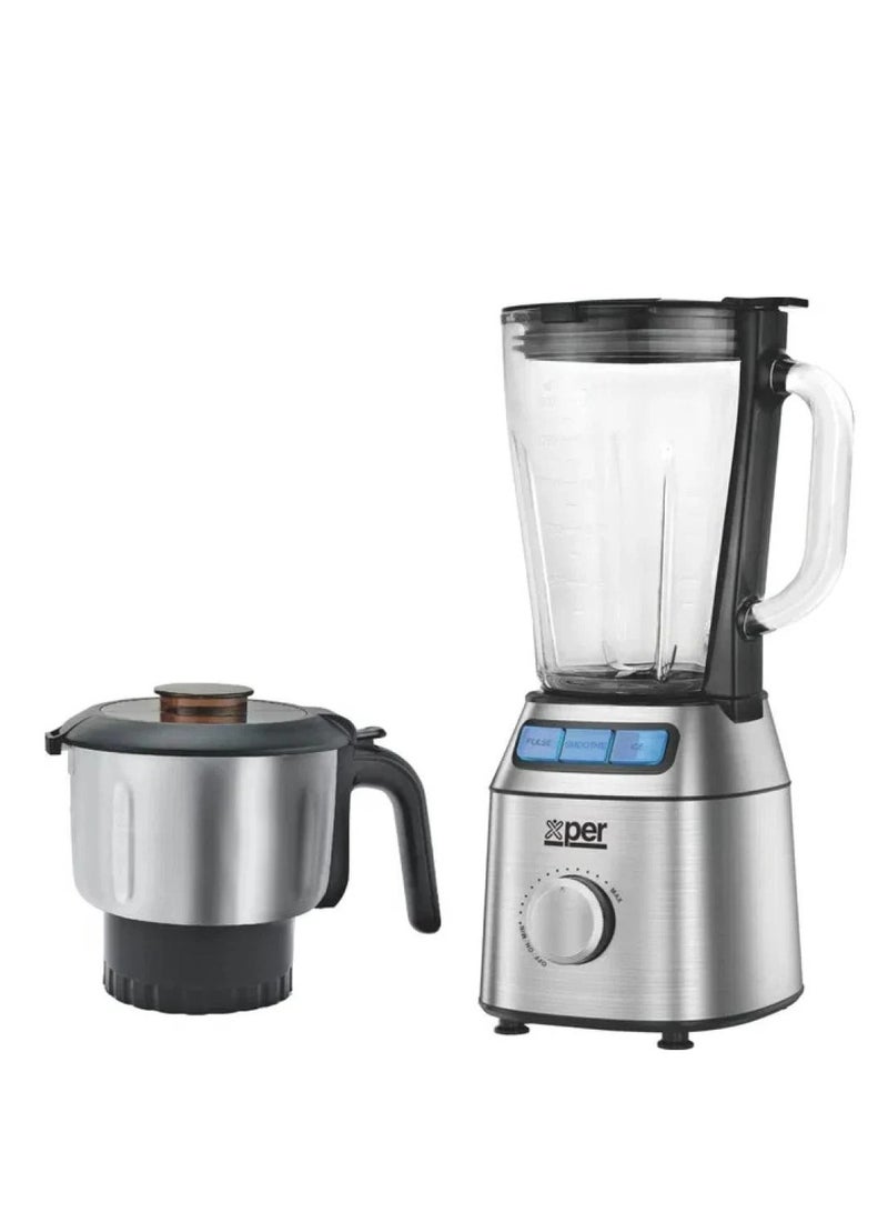 إكسبير خلاط بقوة 600 وات ووعاء زجاجي سعة 1.5 لتر ومطحنة فولاذية XPTB-600GS - Image 2