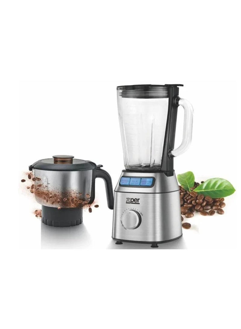 إكسبير خلاط بقوة 600 وات ووعاء زجاجي سعة 1.5 لتر ومطحنة فولاذية XPTB-600GS - Image 3