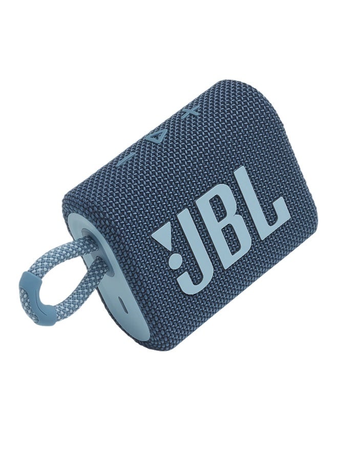 JBL Go 3 - Waterproof Wireless Portable Bluetooth Speake and Dustproof , Big Pro Sound with Punchy bass,Built-in long-lasting battery, Made in Part with Recycled Materials (Blue) - Image 3