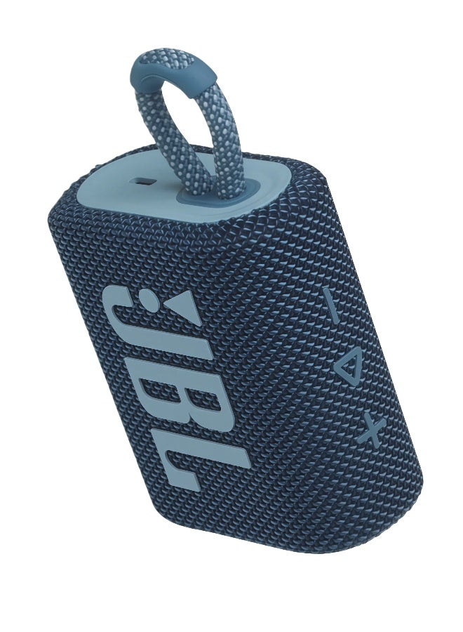 JBL Go 3 - Waterproof Wireless Portable Bluetooth Speake and Dustproof , Big Pro Sound with Punchy bass,Built-in long-lasting battery, Made in Part with Recycled Materials (Blue) - Image 1