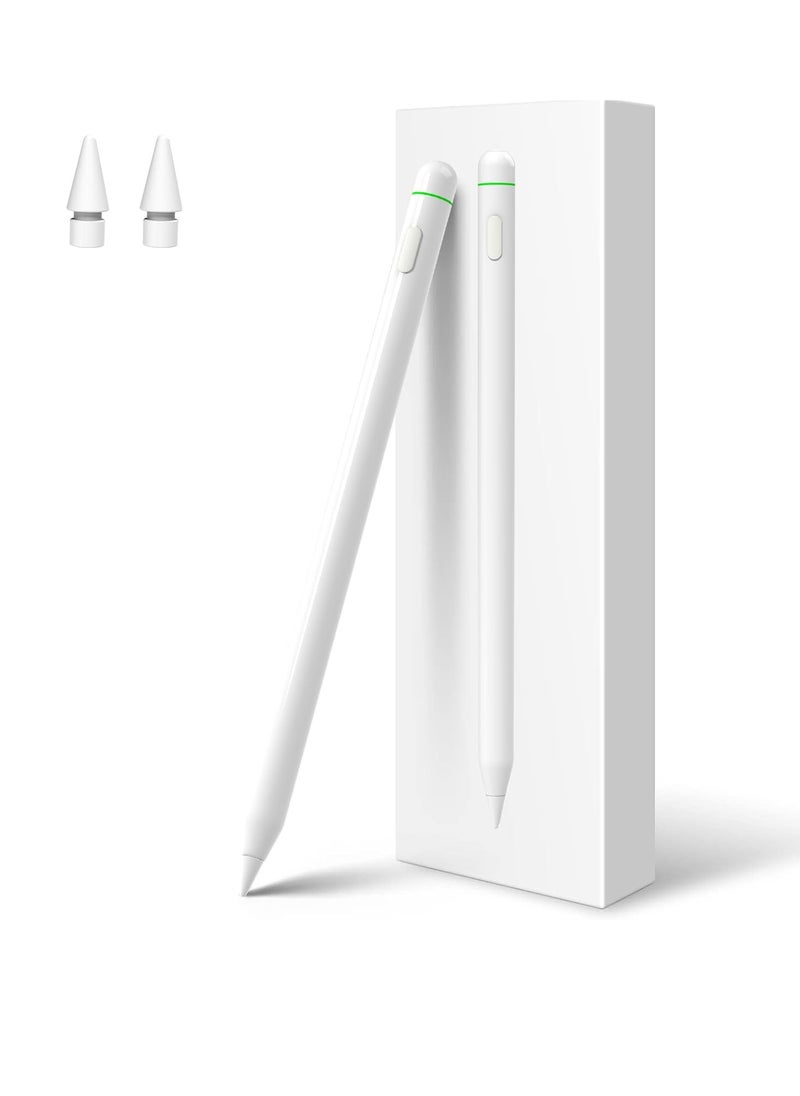 Generic - Palm Rejection Stylus Pen with Tilt Sensitivity for Apple iPad 2018 and Later Generation 6 7 8 9 10 Pro 11 12.9 3 4 5 Air 4 5 Mini 6 Digital Pen for Precision Writing and Drawing, White - Image 1