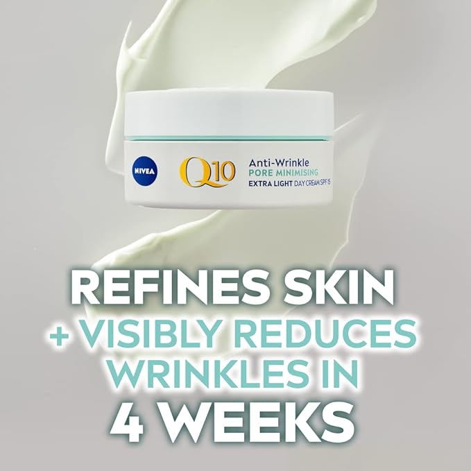 Nivea كريم نهاري خفيف للغاية مضاد للتجاعيد ومقلل للمسام من نيفيا Q10 SPF15 50 مل - Image 2
