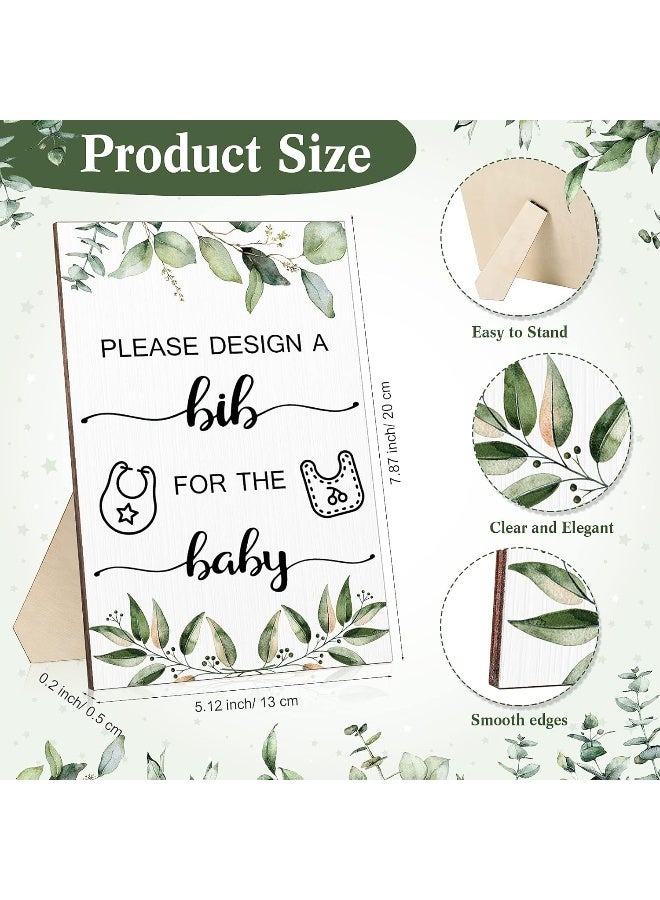 Roowest 26 Pcs Baby Bibs and Game Set Baby Shower Game Sign 15 White Feeder Bibs 10 Fabric Markers for Gender Reveal  - Image 2