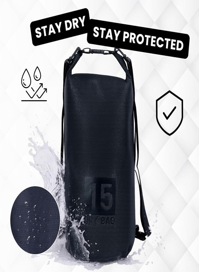 GNOLY 10L 15L 20L Dry Bag Waterproof Sack - Roll Top Floating Backpack for Camping, Rafting & Hiking - Outdoor Gear Bag for Fishing, Kayaking & Beach Trips (1 Pcs) (15L) - Image 5