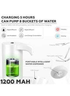 HIAS Water Dispenser Pump 5 Gallon 20L Electric for Hot & Cold Drinking Water, Universal Portable Rechargeable Water Drink Pump with USB Charging for Water Jugs Bottle Kitchen Cooking Food  - Image 3