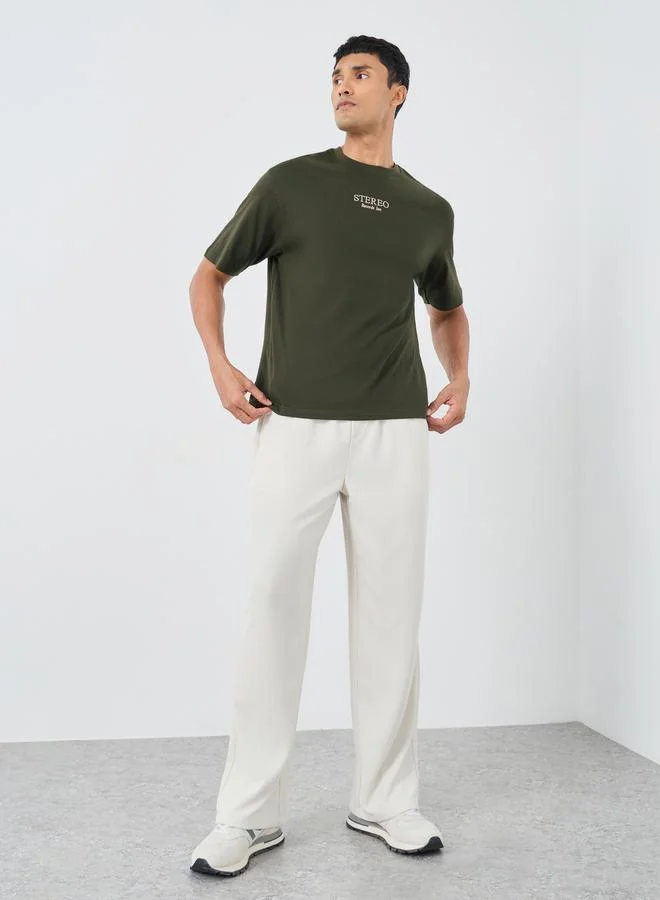 Styli Styli Chest Embroidered Crew Neck T-Shirt