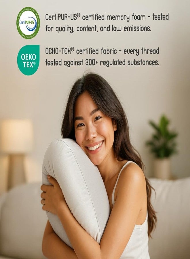 MELLO Lap Pillow for Reading - Memory Foam Gaming Pillow for Lap, Crochet, Crafting, Knitting, Elbow and Arm Support Cushion for Rest in Couch and Bed (Light Gray, Standard) - Image 4
