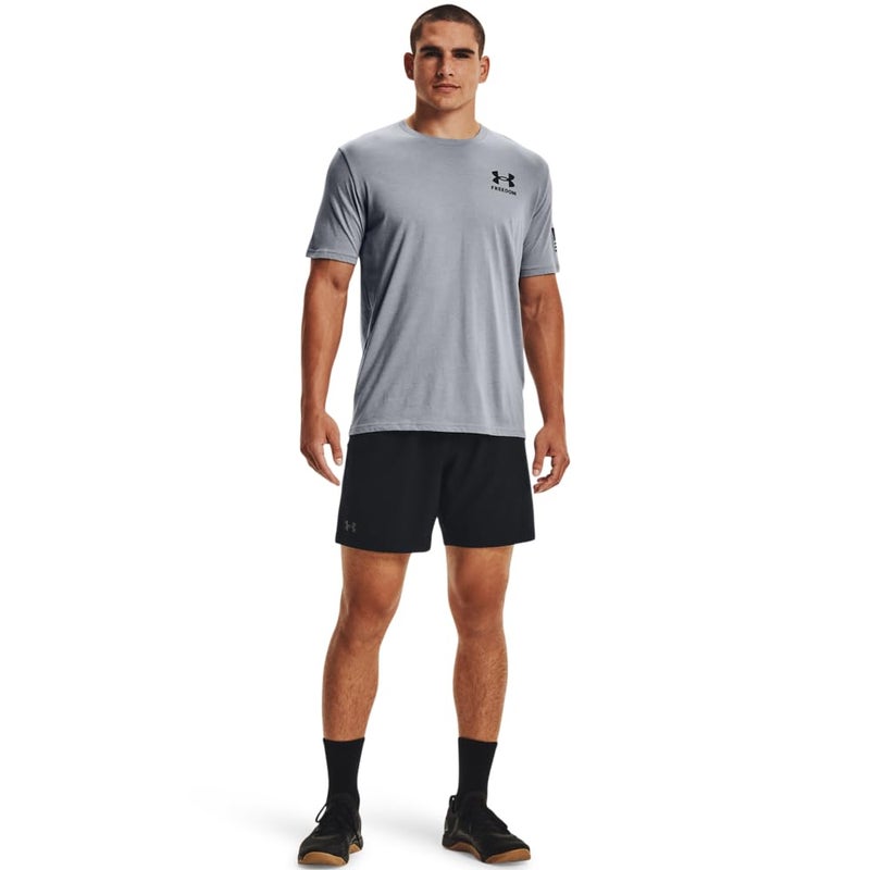 Under Armour Men's New Freedom Flag T-Shirt, Steel Medium Heather (035)/Black, 3X-Large - Image 2