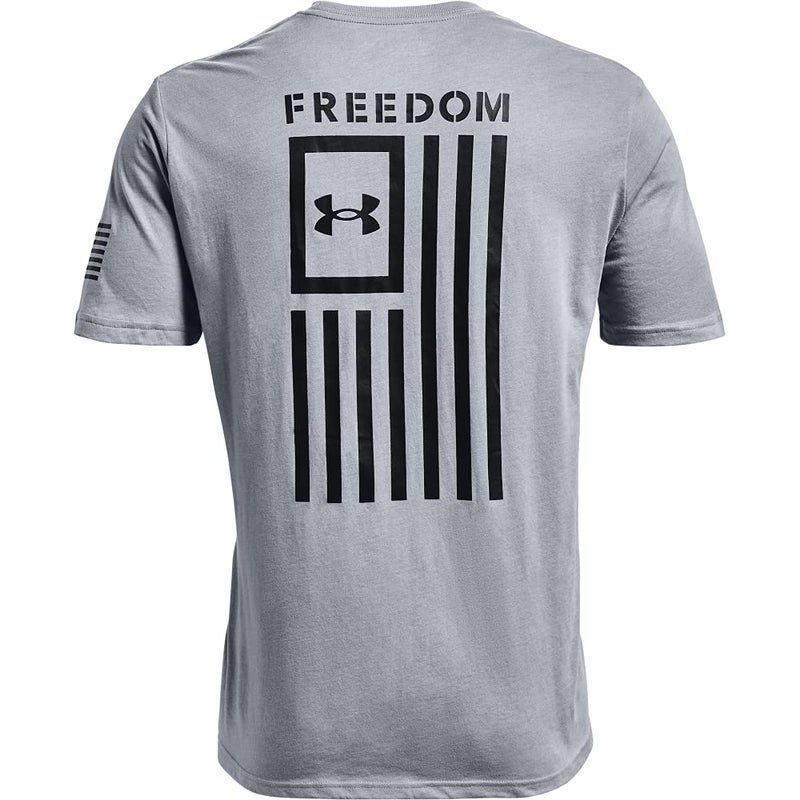 Under Armour Men's New Freedom Flag T-Shirt, Steel Medium Heather (035)/Black, 3X-Large - Image 5