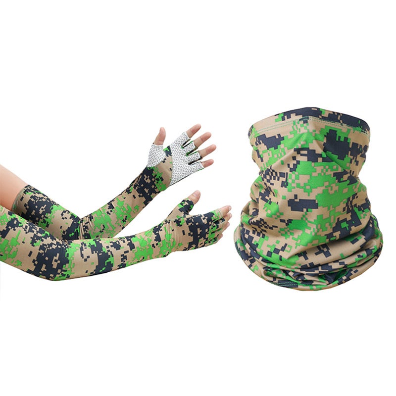 Face Cover Arm Sleeves Set Women Men Breathable Sun Protection for Camping Cycling Running Mounteering Fishing - Image 1