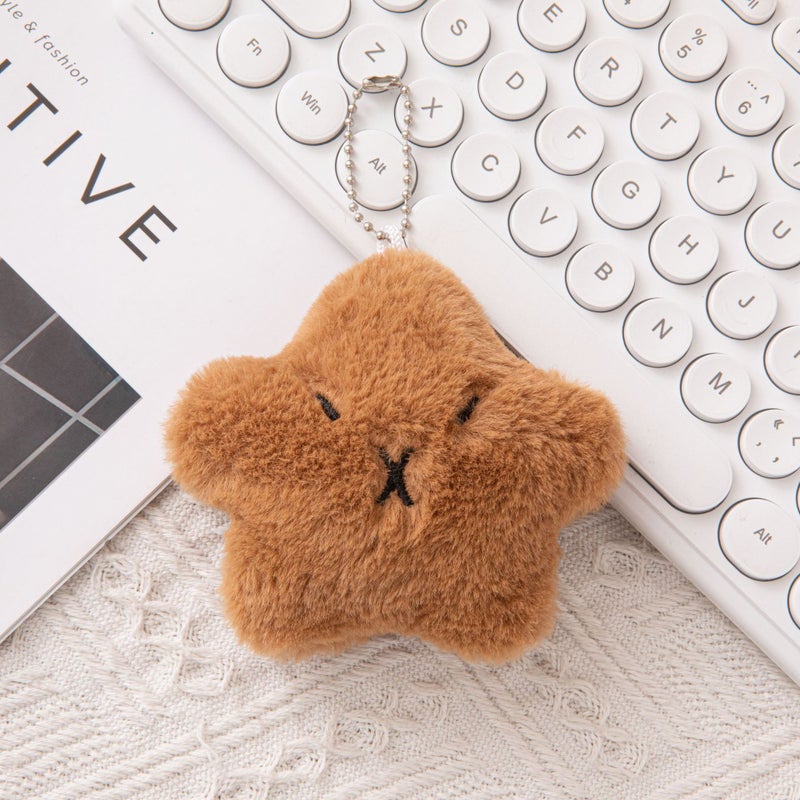Cute Capybara and Siamese Cat Plush Keychain Pendant - Image 4
