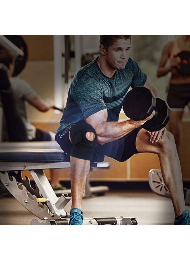 دعامة ركبة قابلة للتعديل مع دعم سيليكون – فتح الركبة، نيوبرين قابل للتهوية لتخفيف آلام ACL، التهاب المفاصل والإصابات الرياضية - Image 2