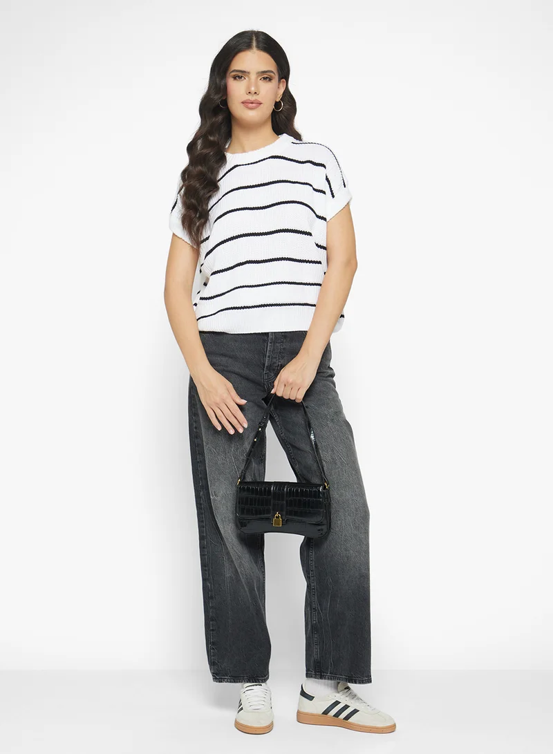 Ginger Crew Neck Stripe Sweater