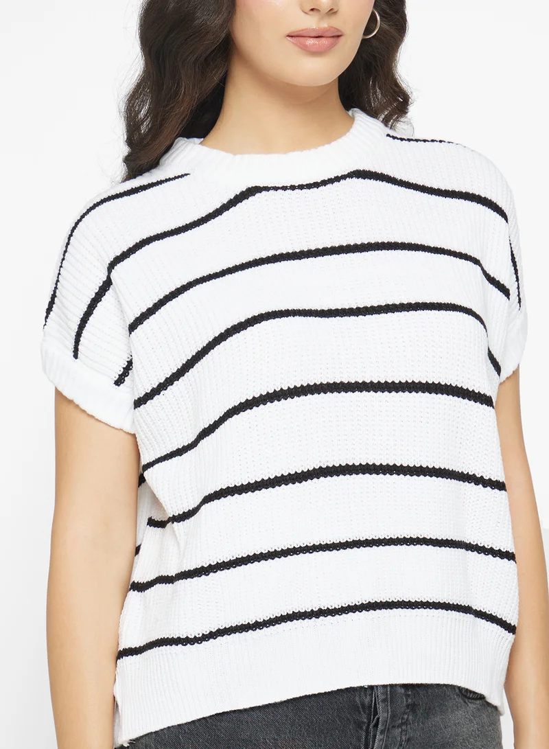 Ginger Crew Neck Stripe Sweater