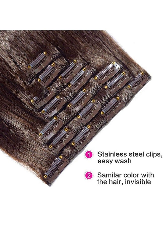 BeatStock Clip Base Wavy Curly Hair Extensions Synthetic Hair Brown 6 Pcs 16 Clip Pack Of 1  - Image 4