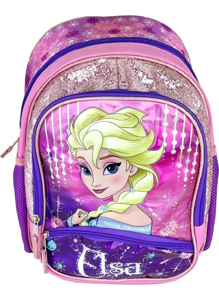 Disney FROZEN Disney Elsa Glitter Three Compartment Primary School Bag 5 Piece Set  - Image 2