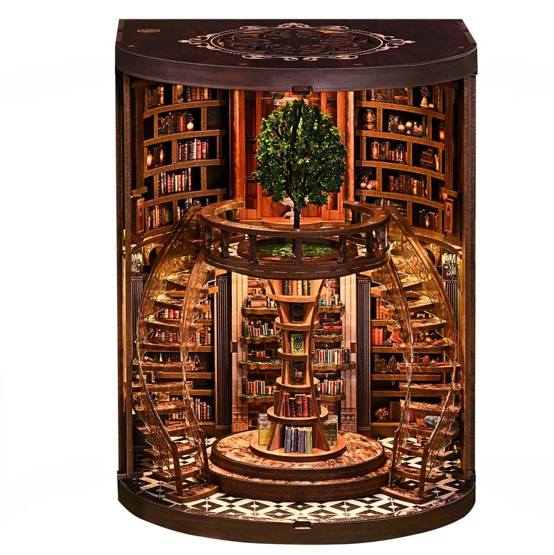 RHZN Book Nook Kit Miniature House Kit 3D Wooden Puzzles for Adults Book Repository - Image 3