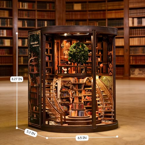 RHZN Book Nook Kit Miniature House Kit 3D Wooden Puzzles for Adults Book Repository - Image 5