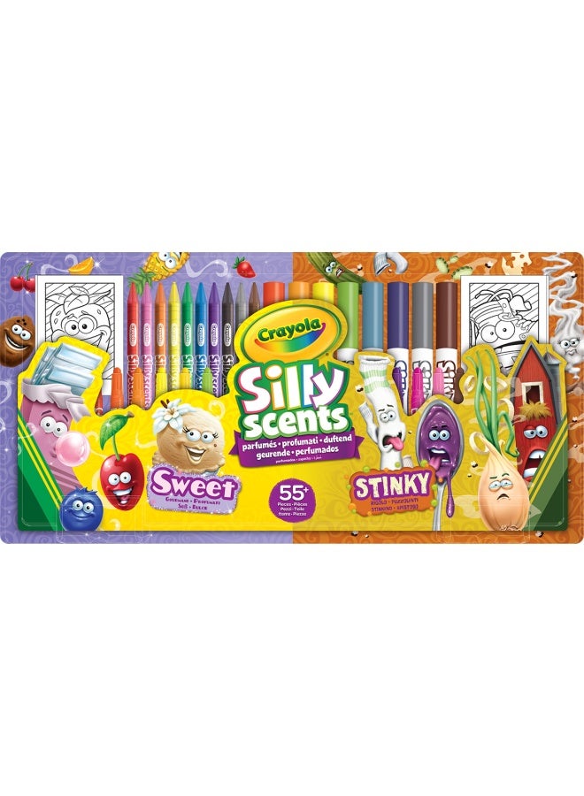 Crayola مجموعة أنشطة تلوين الروائح الحلوة والنتنة المضحكة | مجموعة مكونة من 55 قطعة للأطفال - Image 2