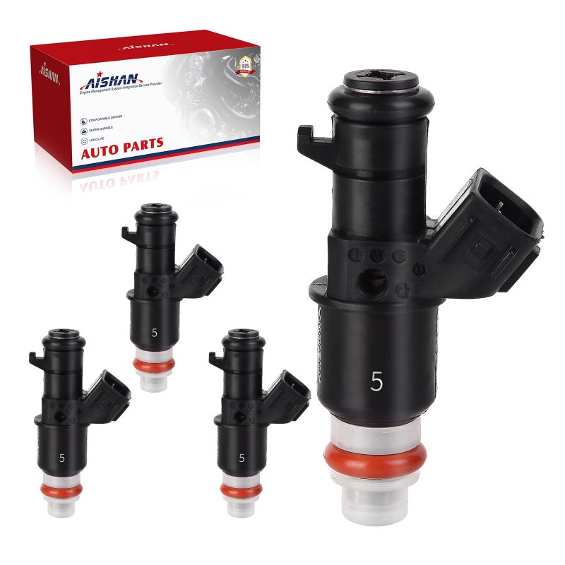AISHAN 4PCS Fuel Injectors 8 Holes Compatible with Honda Civic 2012 2013 2014 2015 for Honda HRV 2016 2017 2018 2019 2020 L4 18L Replace 16450RWK003 16450R2EL01 FJ1201 - Image 2