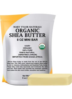 Mary Tylor Naturals Organic Shea butter 8 oz  USDA Certified Raw Unrefined Ivory From Ghana Africa  Great for Hair Skin Nails and DIY projects