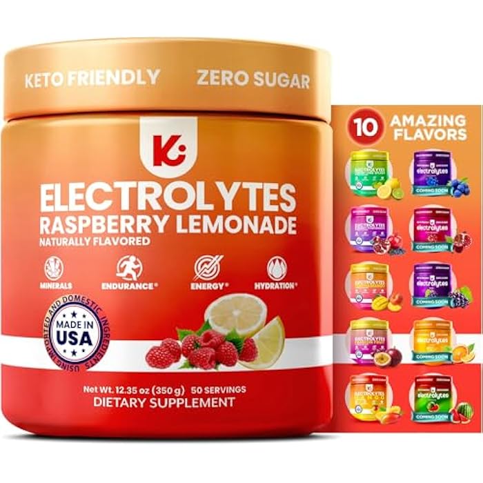 Keppi Electrolytes Powder – Raspberry Lemonade Flavor 50 Servings – No Sugar Hydration Supplement with Magnesium, Potassium, Sodium – Keto, Vegan, Fasting-Friendly, Zero Calorie Electrolyte Drink - Image 1