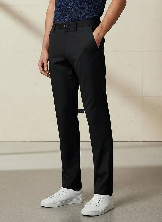 Regular Fit Flexi Waist Formal Trousers