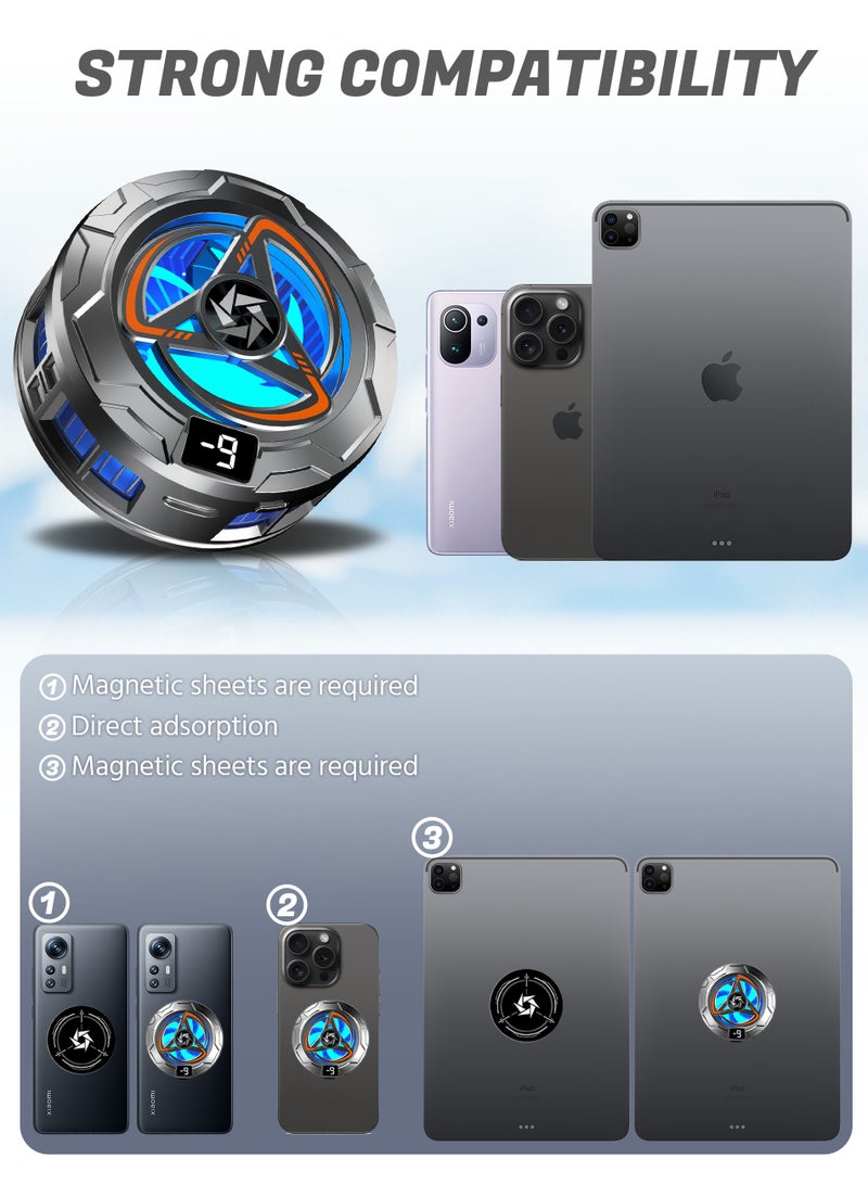 Magnetic Cell Phone Cooler, Gaming Phone Cooling Fan, Lightweight Enfriador Para Celular, Cellphone Radiator, Portable Mobile Phone Semiconductor Heatsink, For Phone and iPad  - Image 3