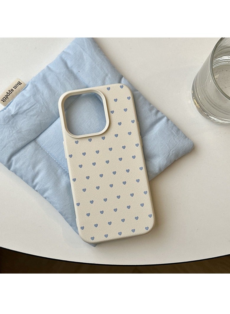 NIBEMINENT Three Dimensional Bow Protective TPU Case Cover For iPhone 15, Blue Heart