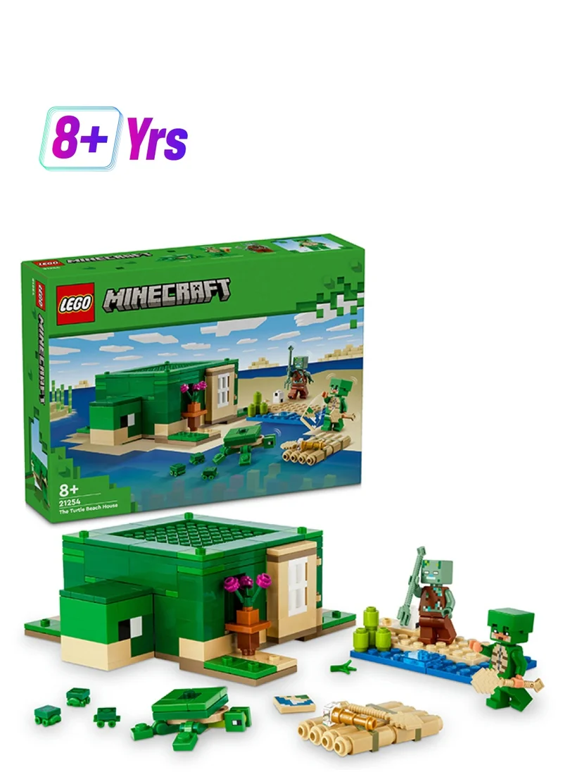 LEGO Minecraft The Turtle Beach House Animal-Care Toy With Accessories For Kids, Girls And Boys Aged 8 And Over, Building Set With Characters And Figures From The Game, Gift For Gamers (234 Pieces) 21254