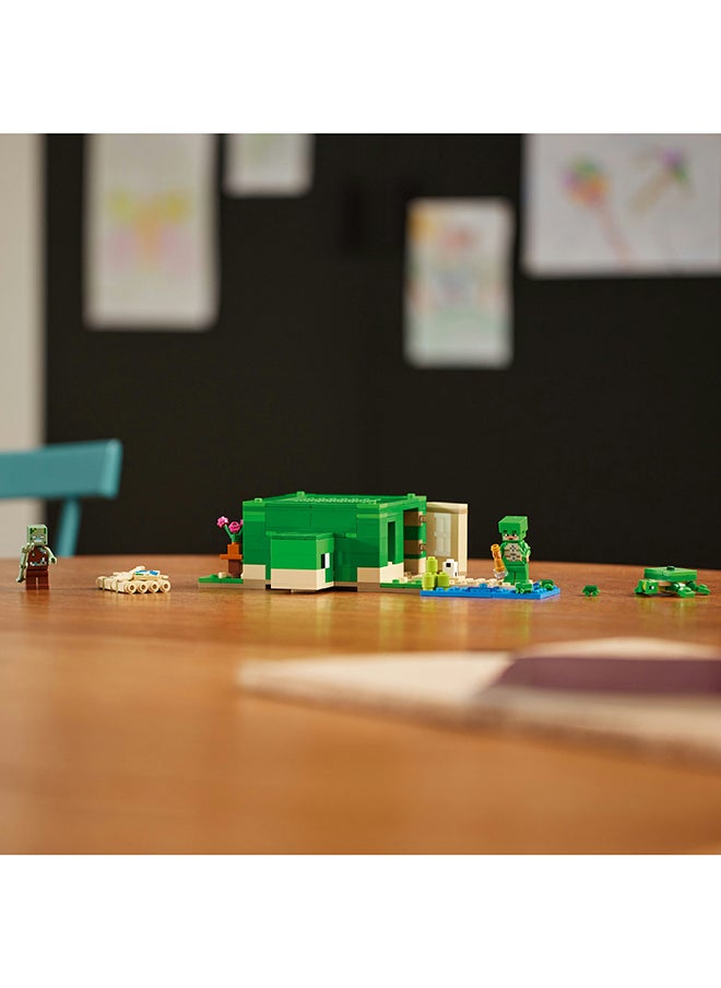 LEGO ماينكرافت بيت السلحفاة لعبة رعاية الحيوانات مع إكسسوارات للأطفال، الفتيات والصبيان أعمارهم 8 سنوات فما فوق، مجموعة بناء مع شخصيات وأرقام من اللعبة، هدية للاعبين (234 قطعة) 21254  - Image 5