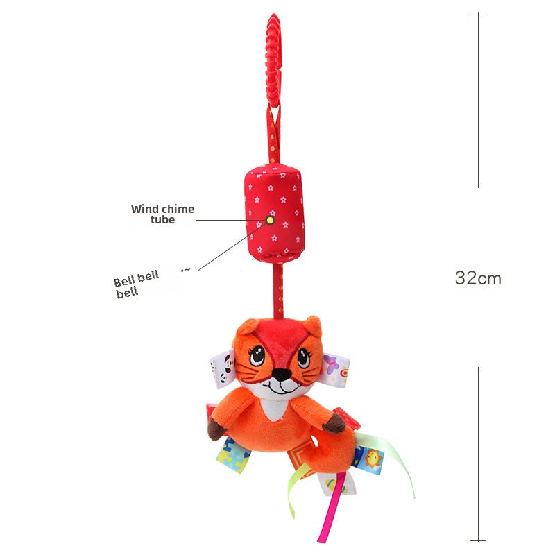 Dolery Baby Wind Chime Animal Stroller Pendant Baby Bed Hanging Wind Chime Ringing Infant Plush Toy(D105B Fox) - Image 1